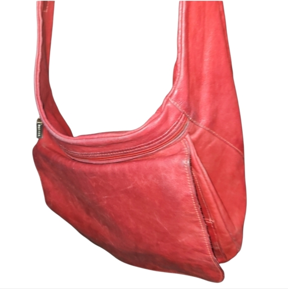 Asymmetrical Leather Hobo Crossbody by Hagara - Picture 3 of 12